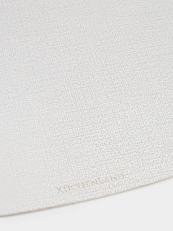 Placemat, 30x45 cm, PVC, oval, white, Silver drops, Rock, image-2