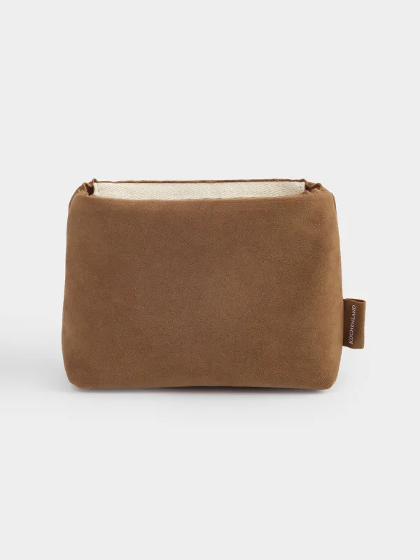 Cosmetic bag, 18x10 cm, polyurethane, sand, Krast, image-0