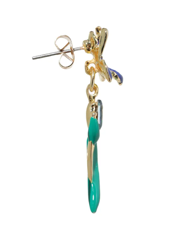 Stud earrings, 1/3 cm, 2 pieces, metal / acrylic, purple, Irises, Iris garden, image-1