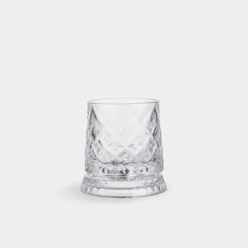 Drinking glass, 8 cm, 250 ml, on a stand, glass R, Rhomb