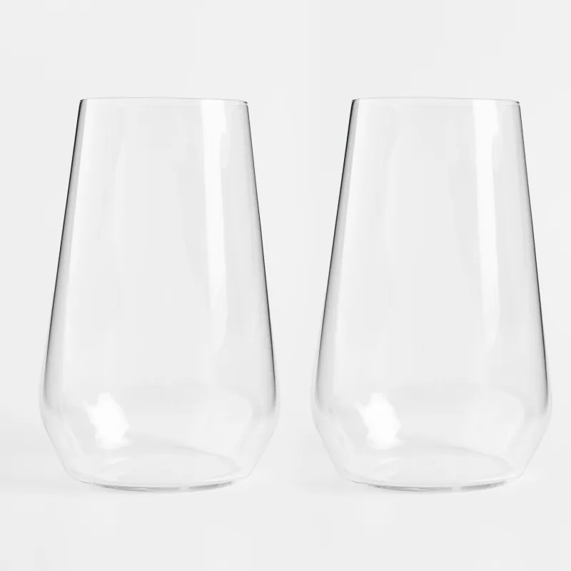 Glass, 14 cm, 580 ml, 2 pcs, crystal glass, Ferentino, image-2