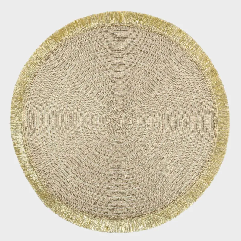 Napkin for appliances, 38 cm, polyester, round, golden, Rotary shine