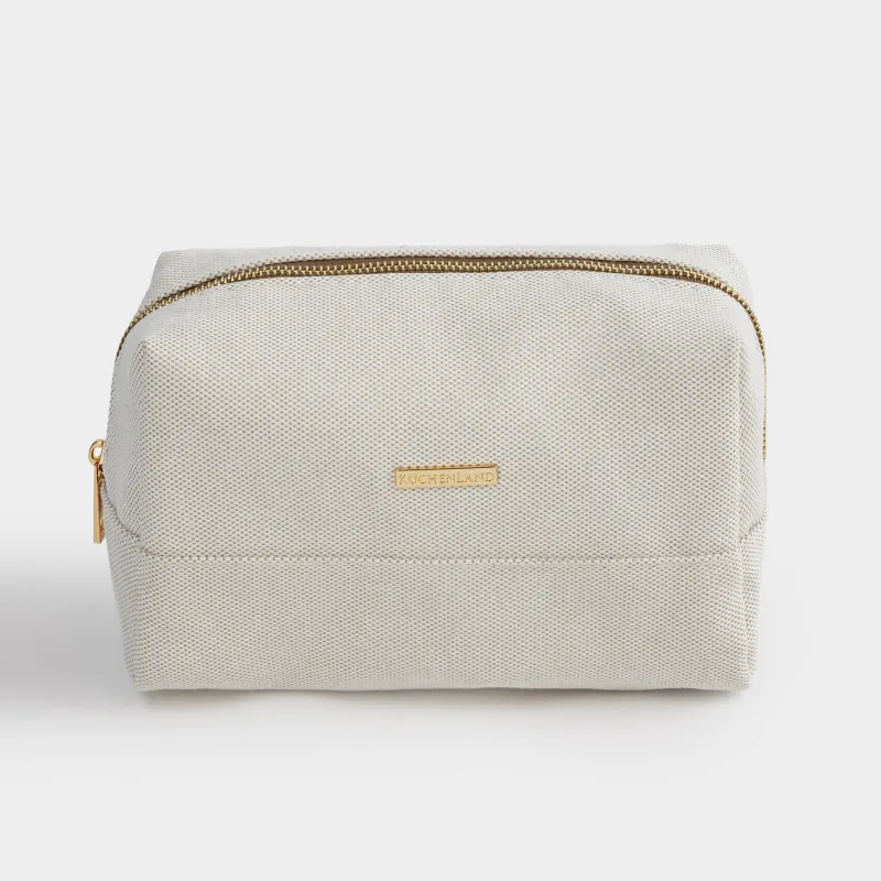 Cosmetic bag, 23x13 cm, polyester, beige, Canvas