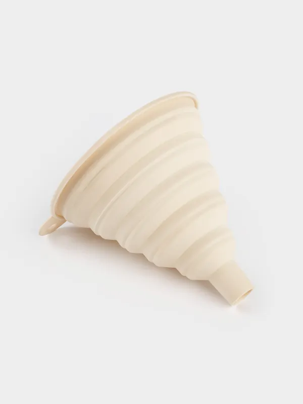 Funnel, 12x11 cm, folding, silicone, cream, Manny, image-3