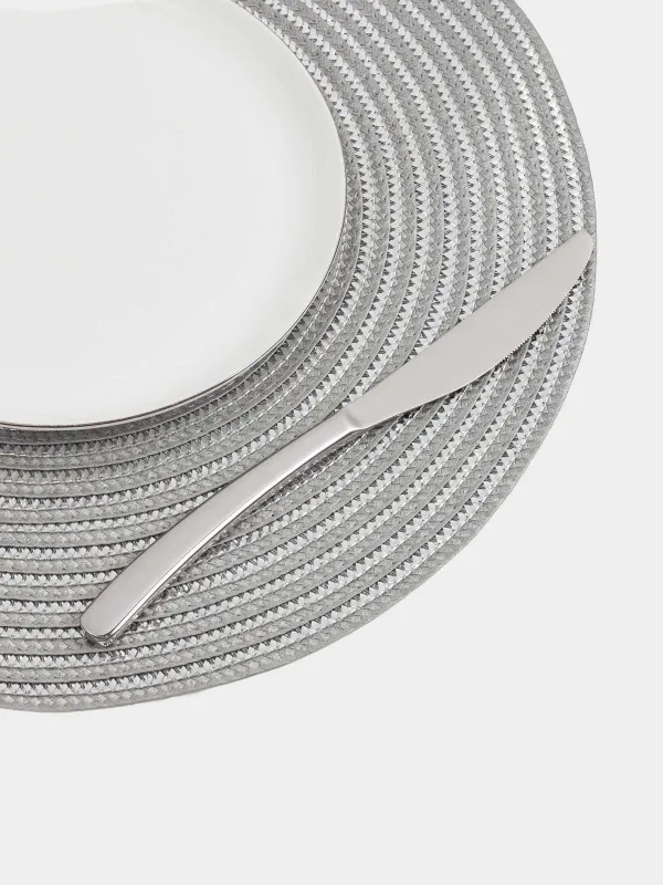 Placemat, 38 cm, polypropylene, round, silver, Circle, image-2