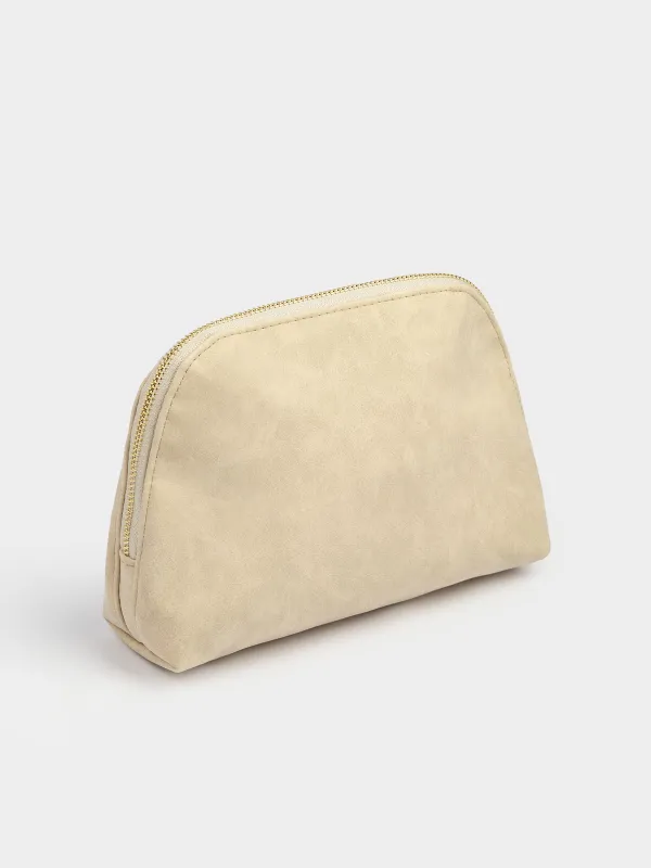 Makeup bag, 22x17 cm, polyurethane, beige, Krast, image-1