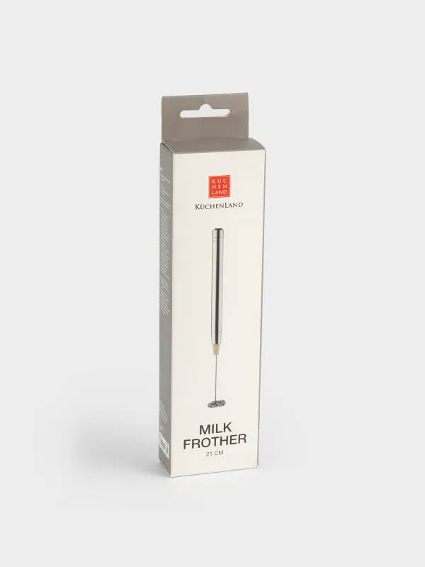 Milk frother, 21 cm, submersible, steel, Beige, Cappuccino, image-3