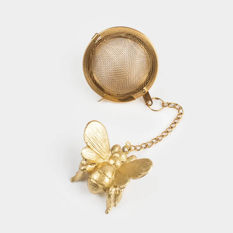 Tea strainer, 5 cm, polyresin / metal, golden, Bee, Honey, image-6