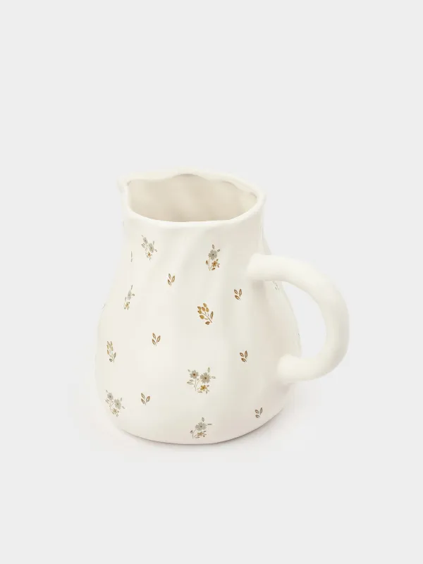 Jug, 1,6 l, ceramic, milk, Vintage flowers, La flore, image-1