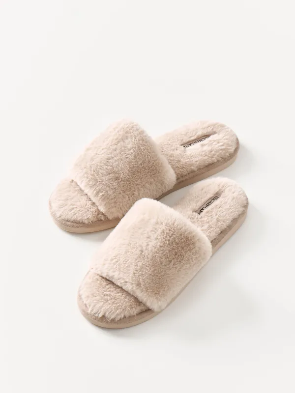 Women's slippers, homewear, size 36-37, faux fur, beige, Bushy, image-5