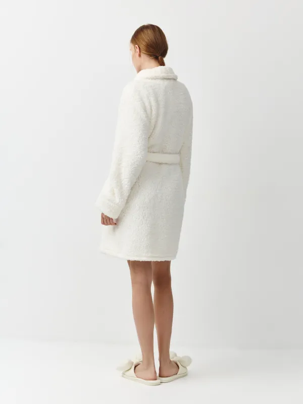 Robe for women, home, R. S, long sleeve, sherpa, milk, lola, image-3