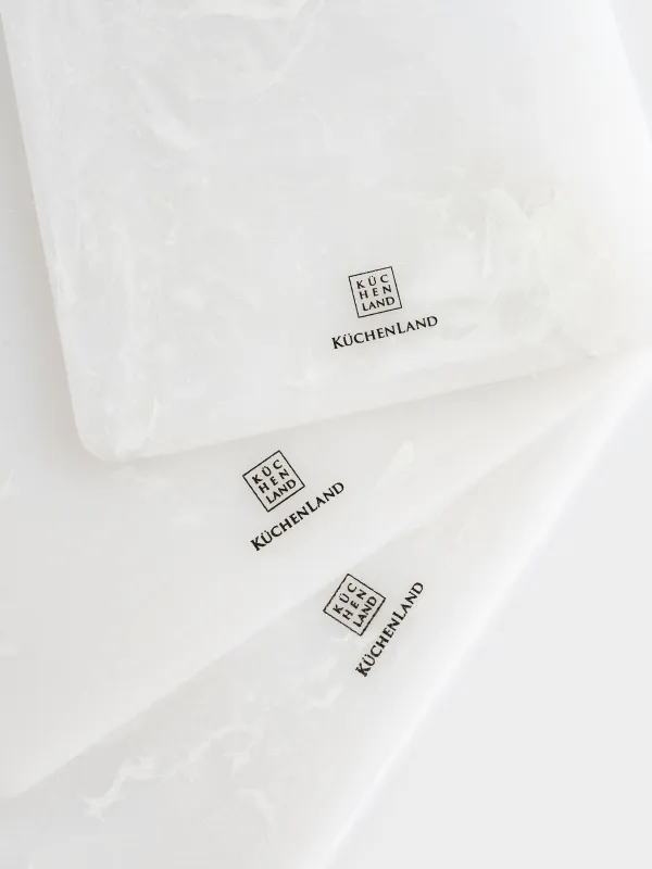 Cutting boards set, 25/30/35 cm, 3 pcs, rectangular, plastic, white, Maniera, image-4