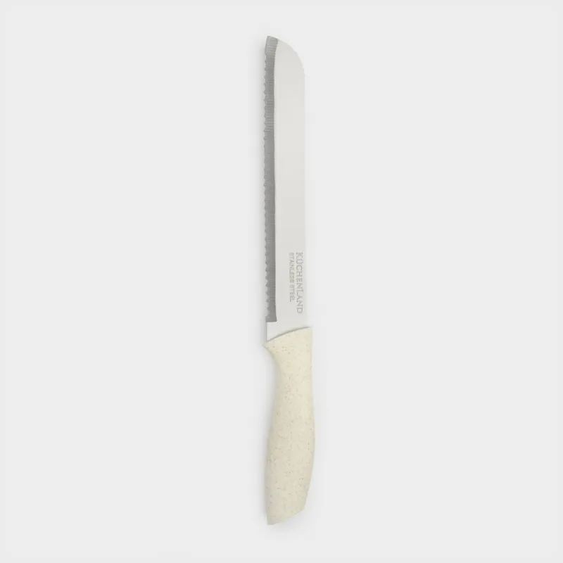 Bread knife, 20 cm, steel/plastic, milky, Speck-light