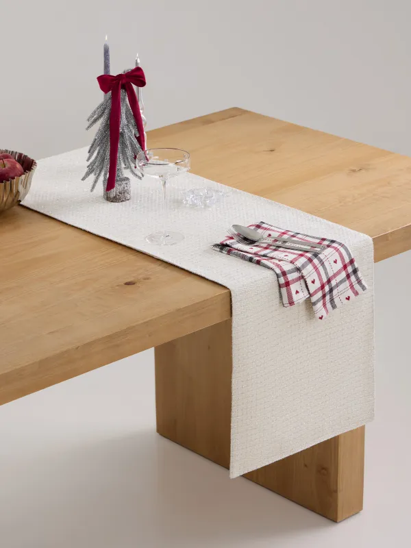 Table runner, 40x160 cm, polyester, white, Silver cage, Cage silver, image-6