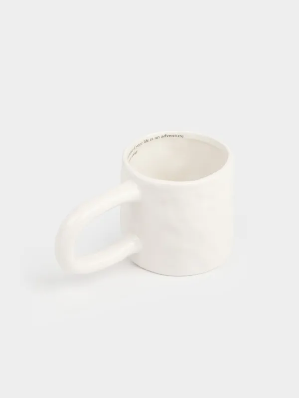 Mug, 500 ml, ceramic, milky, The taste of life, Crumple font, image-3