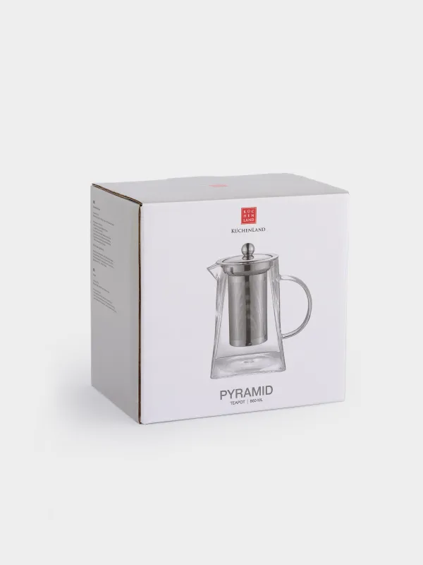 Teapot, 860 ml, glass B/steel, Pyramid, image-4
