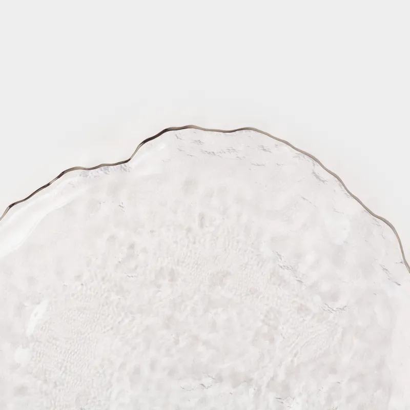 Dish, 30 cm, glass, with silver edging, Nautilus silver, image-5