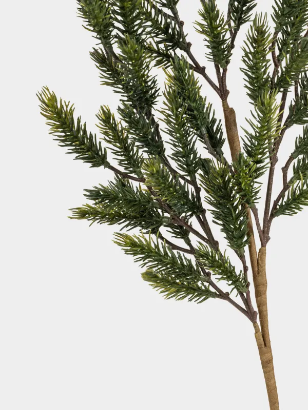 Decorative branch, 60 cm, plastic / paper, Conifer decor, image-2
