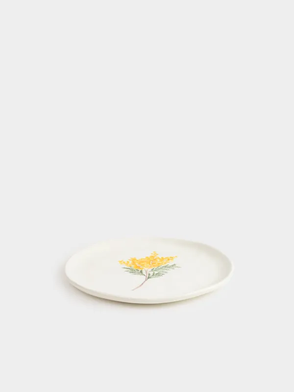 Dish, 24 cm, ceramic, white, Mimosa, Crumple print, image-1