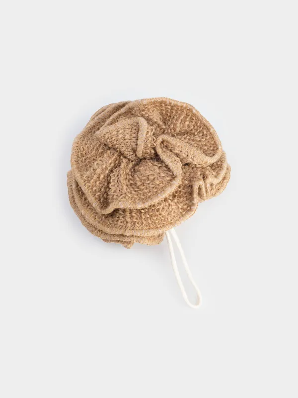 Body washcloth, 13 cm, hemp fiber, beige, Bow, Eco life, image-1