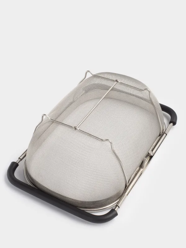 Colander, 27 / 40x18 cm, on the sink, sliding, steel / PVC, black, Tammy, image-3