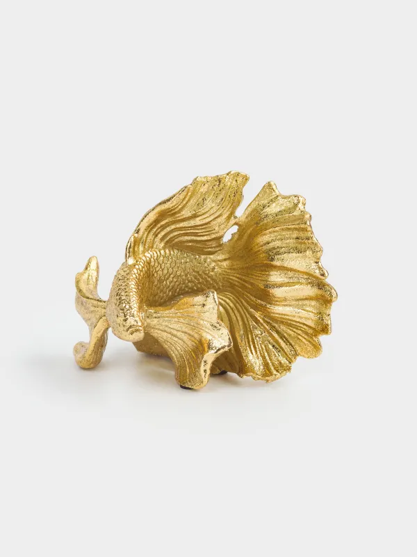 Statuette, 11 cm, polyresin, golden, Fish, Goldfish, image-2