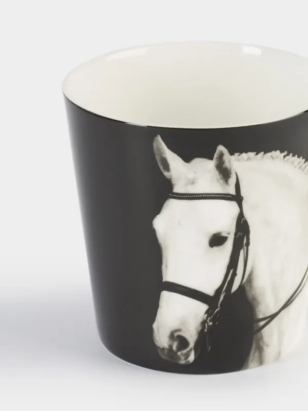 Mug, 450 ml, Porcelain F, black, Horse, Horse, image-3