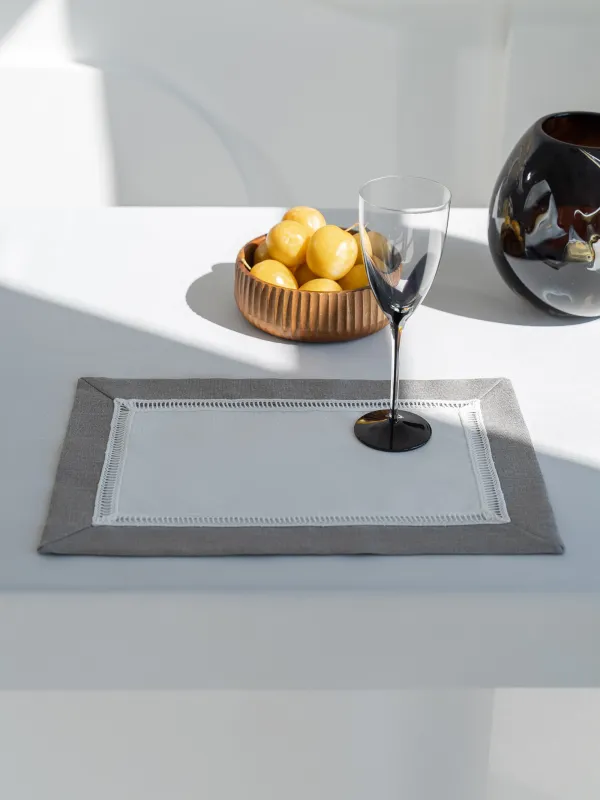 Placemat, 30x45 cm, 2 pcs, polyester, rectangular, white-gray, milkyy way, image-2