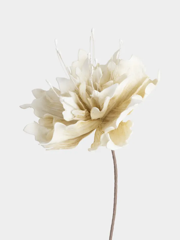 Decorative branch, 80 cm, EVA, White magnolia, Magnolia, image-2