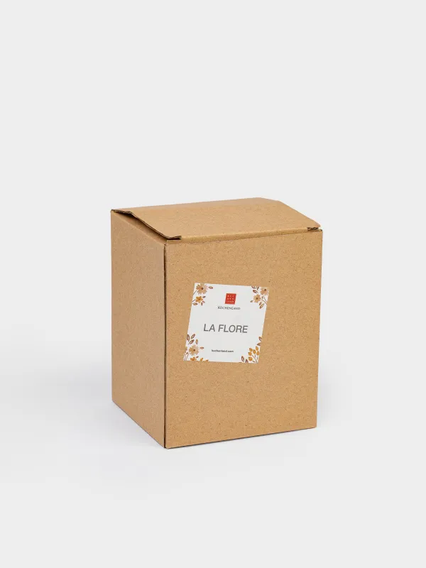 Oil or vinegar container, 350 ml, with handle, ceramic / cork, milky, Vintage flowers, La flore, image-6