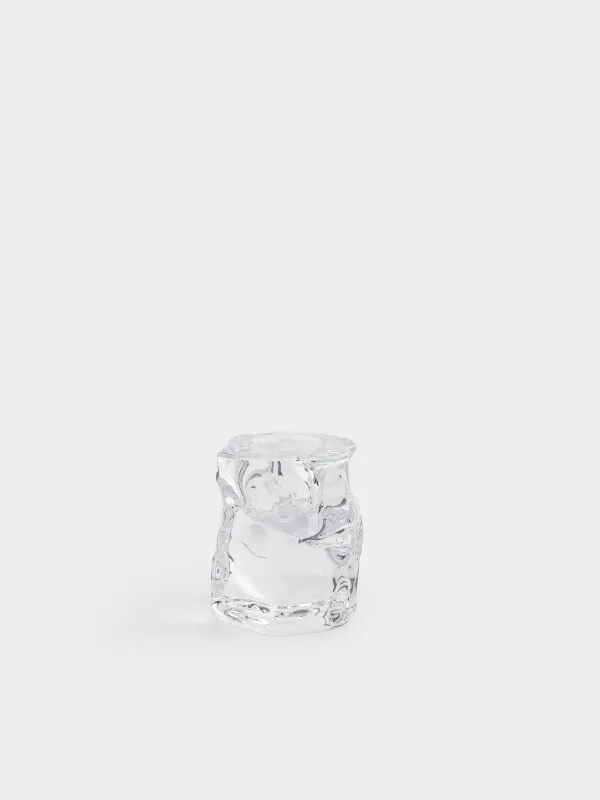 Candlestick, 6 cm, for a thin candle, glass, Concave, image-0