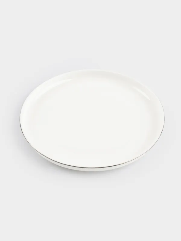 Dessert plate, 20 cm, 2 pcs, porcelain F, white, Ideal silver, image-1