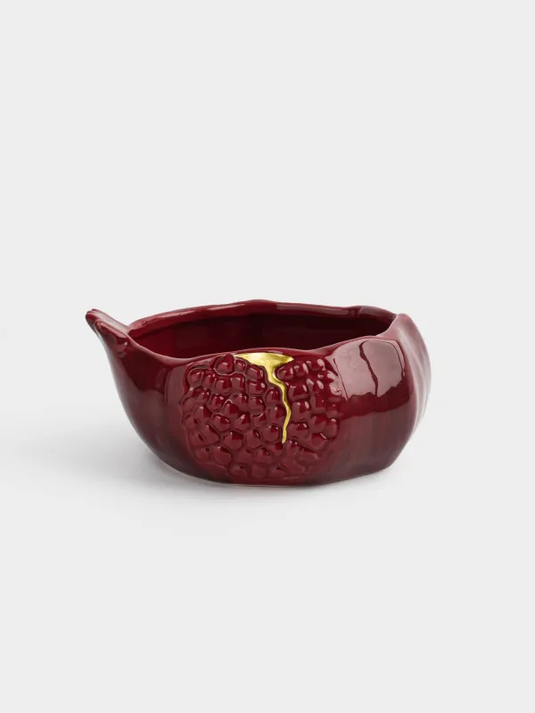 Bowl, 14x6 cm, ceramic, milky burgundy, Pomegranate, Pomegranate, image-0