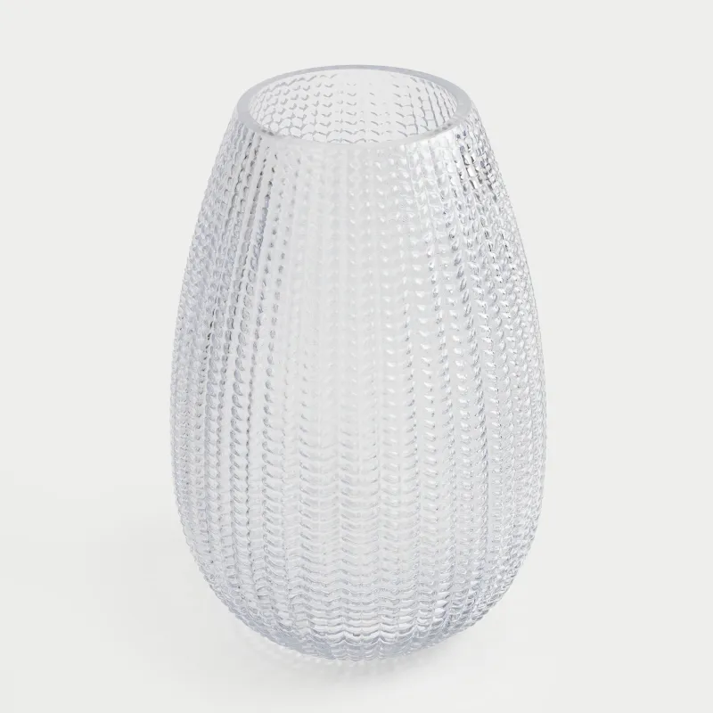 Flower vase, 26 cm, glass, gray-blue, Fantasy, image-1