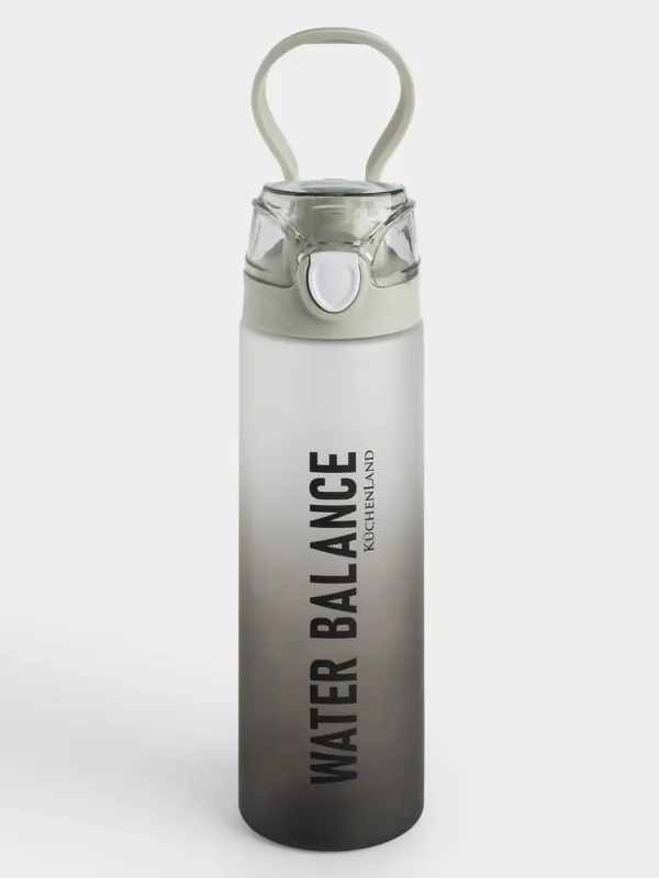 Water bottle, 900 ml, plastic/silicone, grey, Water balance, Sport, image-0