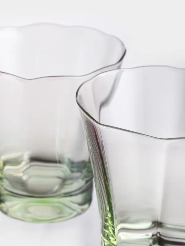 Glass, cm, 330 ml, 2 pcs, glass, purple-green, Flevertino, image-2