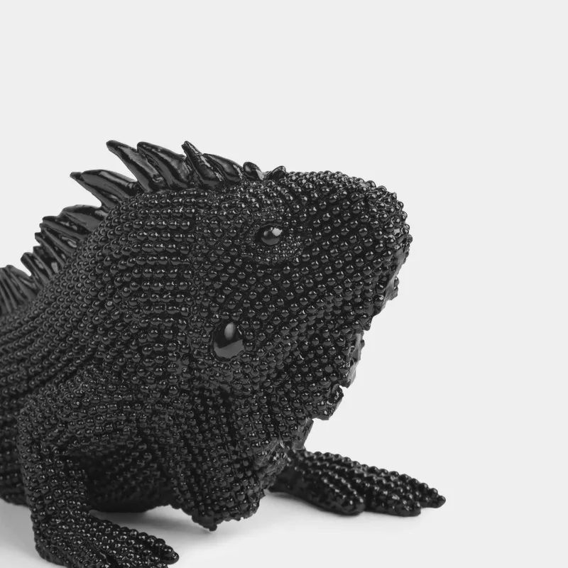 Figurine, 20x12 cm, polyresin, black, Iguana, Iguana, image-6