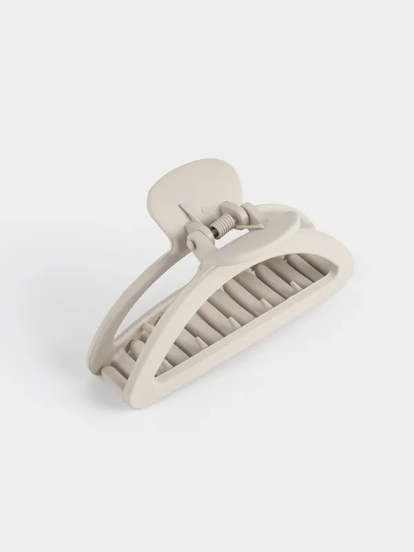 Hair clip, 9 cm, Acrylic / metal, grey, Crab, Hair basic, image-1