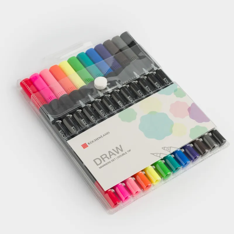 Set of markers, 12 pcs, double, Polypropylene, Draw, image-1