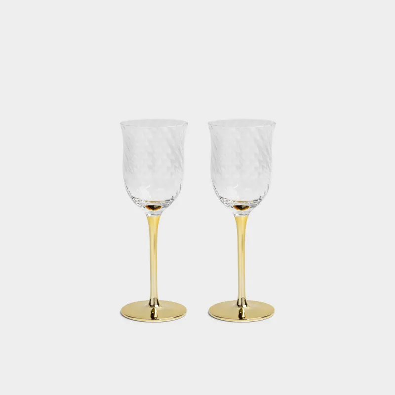 Drinking glass, 90 ml, 2 pcs, glass, champagne leg, Wesso color