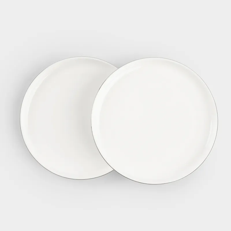 Dessert plate, 20 cm, 2 pcs, porcelain F, white, Ideal silver