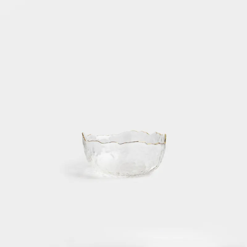 Bowl, 13x6 cm, glass, with golden edging, Nautilus gold