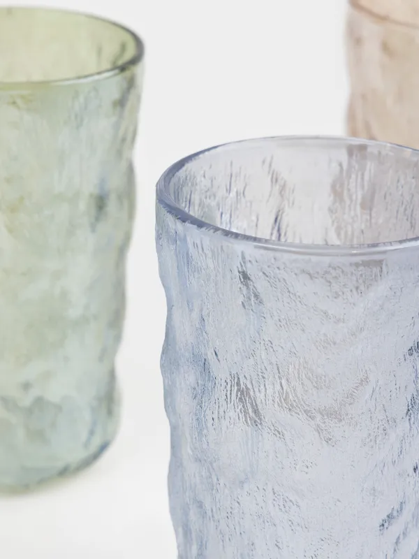 Glass, 13 cm, 350 ml, 4 pcs, glass R, color mix, Crumpled effect, Crumple color, image-4