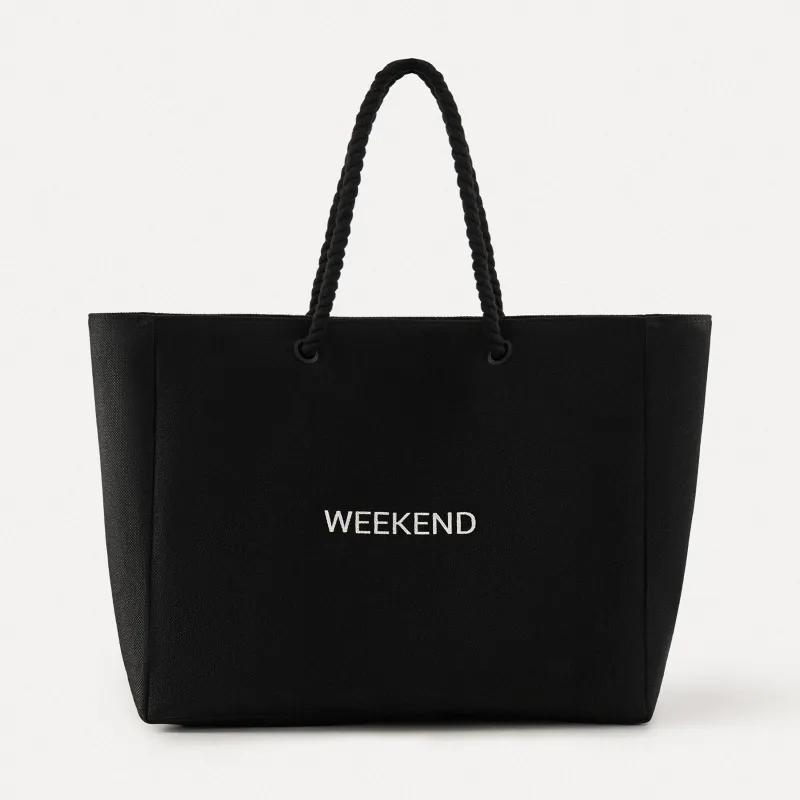 Women's bag, 44x35 cm, polyester, black, Weekend, Coast