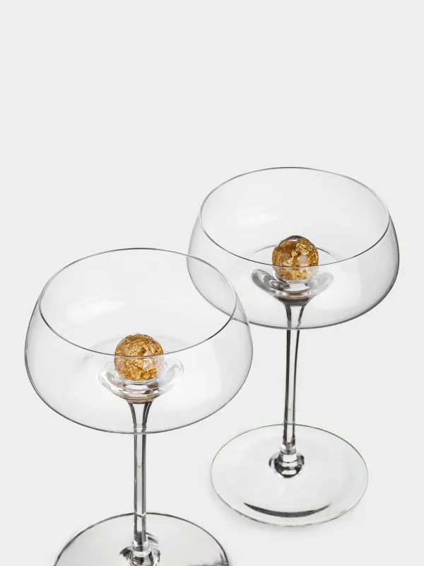 Drinking glass, 240 ml, 2 pcs, glass, Amber ball, Sorento, image-1