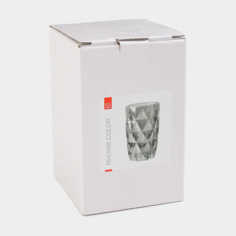 Glass, 12 cm, 340 ml, glass R, gray, Rhomb color, image-2