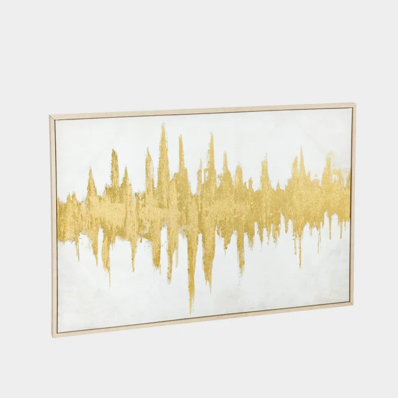 Framed painting, 120x80 cm, canvas, golden beige, Golden touches, Abstract, image-1