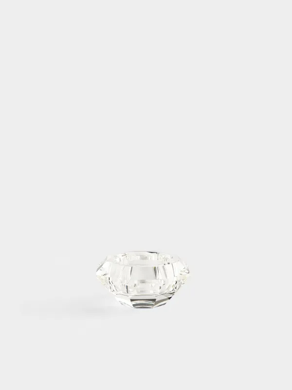 Candlestick, 7x3 cm, for tea candle, crystal glass, Diamond, Diamond, image-0