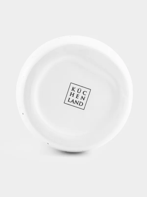 Bathroom tumbler, 11 cm, Ceramic, White, Speckled, Face, Face speckled, image-2