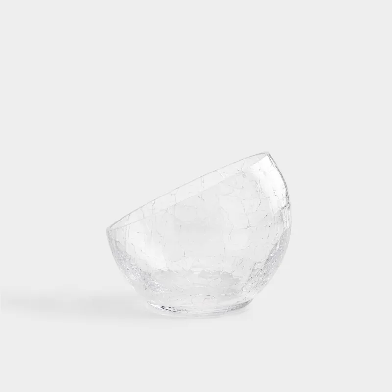 Candy bowl, 12x15 cm, glass, Craquelure, Ice